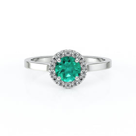 Bague entourage émeraude diamant Coup de Foudre - 14
