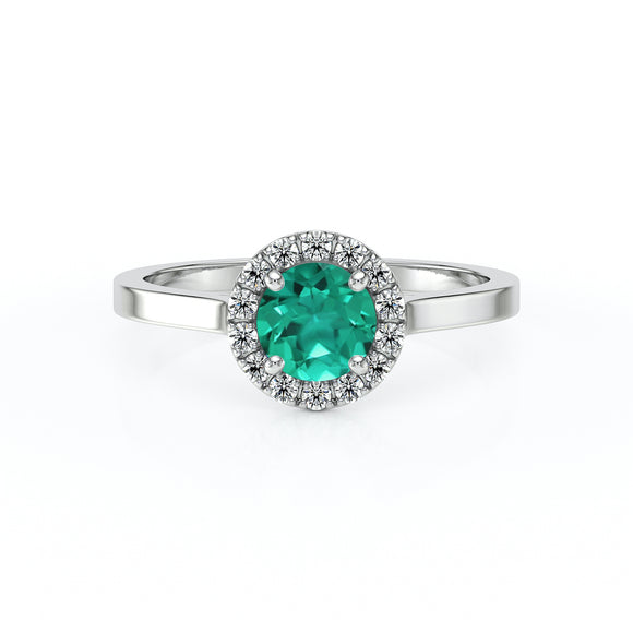 Bague entourage émeraude diamant Coup de Foudre - 14
