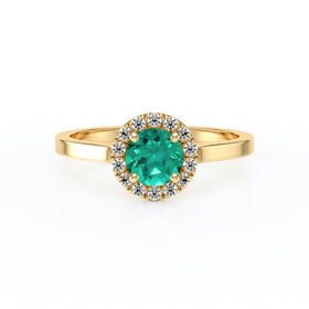 Bague entourage émeraude diamant Coup de Foudre - 14