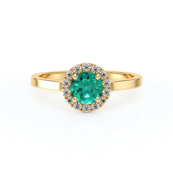 Bague entourage émeraude diamant Coup de Foudre - 14