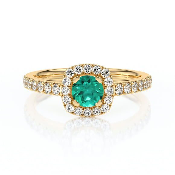 Bague entourage émeraude et diamant Coup de Foudre - 1