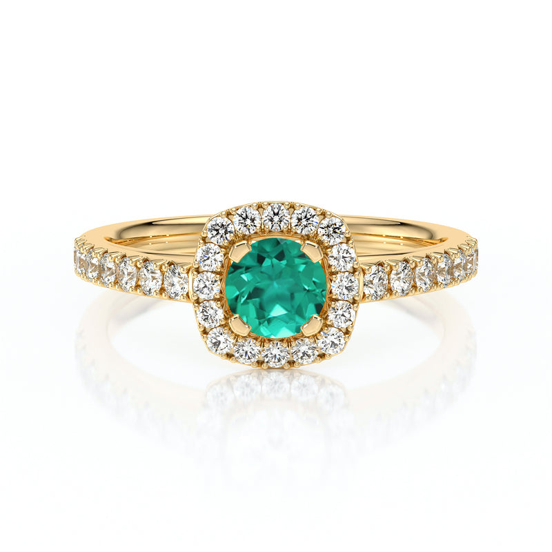 Bague entourage émeraude et diamant Coup de Foudre - 1