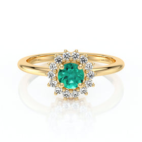 Bague entourage émeraude et diamant Coup de Foudre - 4