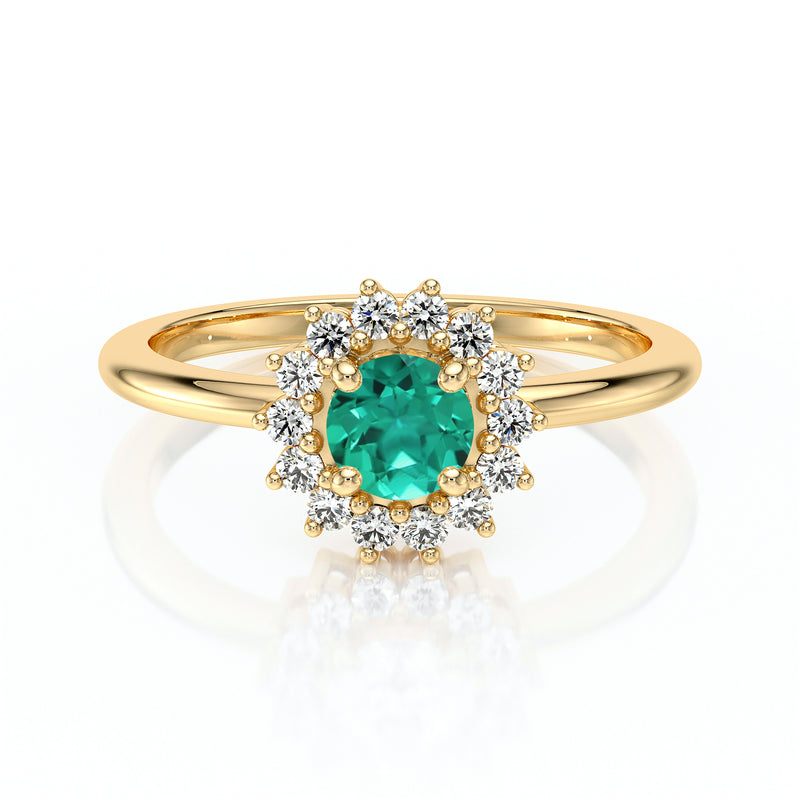 Bague entourage émeraude et diamant Coup de Foudre - 4