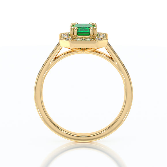 Bague entourage émeraude et diamant Coup de Foudre - 6