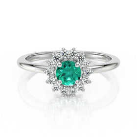 Bague entourage émeraude et diamant Coup de Foudre - 4