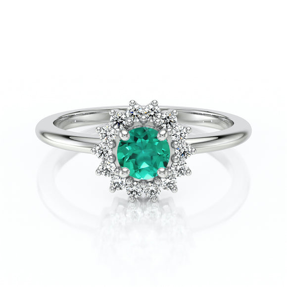 Bague entourage émeraude et diamant Coup de Foudre - 4