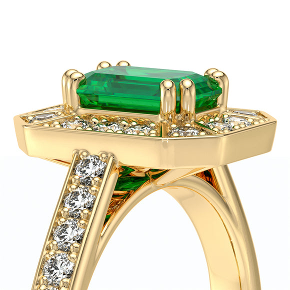 Bague entourage émeraude et diamant Coup de Foudre - 6