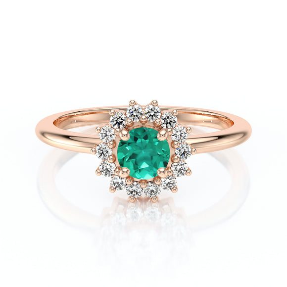 Bague entourage émeraude et diamant Coup de Foudre - 4