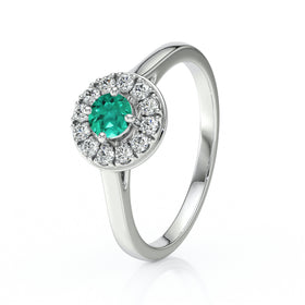 Bague entourage émeraude et diamant Pour la Vie - 2