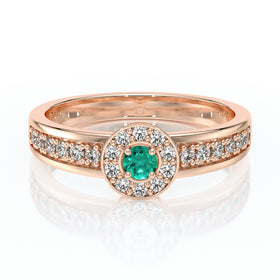 Bague entourage émeraude et diamant Pour la Vie - 3