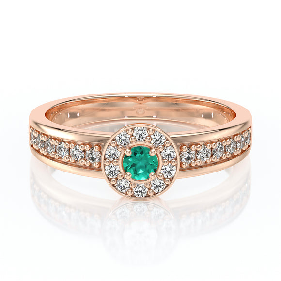 Bague entourage émeraude et diamant Pour la Vie - 3