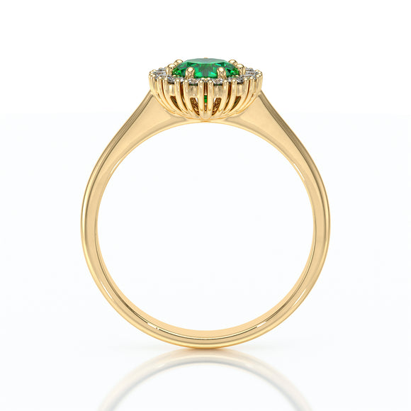 Bague entourage émeraude et diamant Pour la Vie - 7