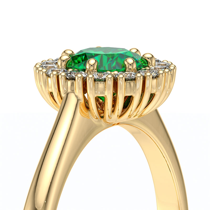 Bague entourage émeraude et diamant Pour la Vie - 7