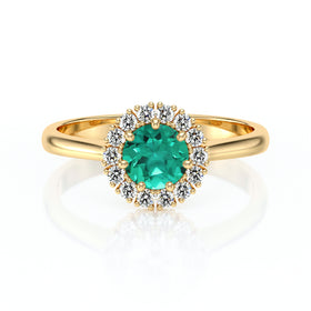 Bague entourage émeraude et diamant Pour la Vie - 7