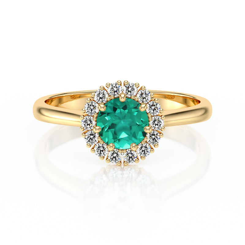 Bague entourage émeraude et diamant Pour la Vie - 7