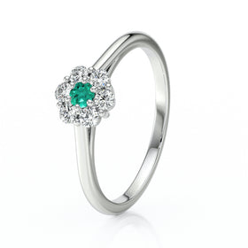 Bague entourage émeraude diamant Pour la Vie - 9