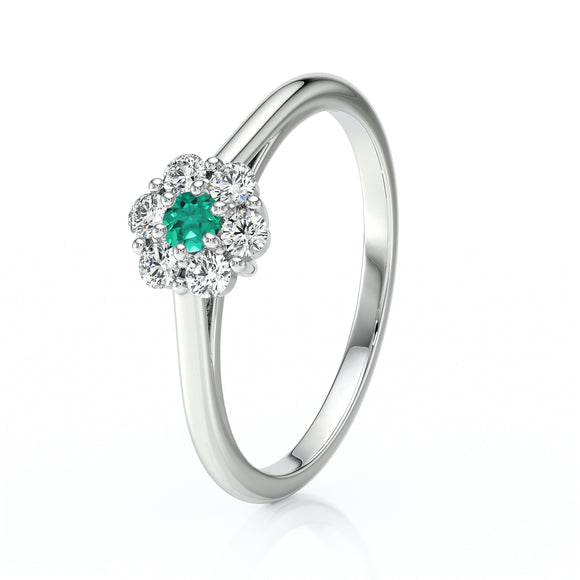 Bague entourage émeraude diamant Pour la Vie - 9