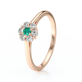 Bague entourage émeraude diamant Pour la Vie - 9