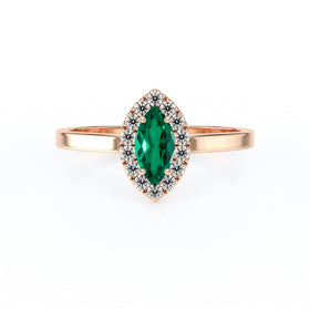 Bague entourage émeraude diamant Promets Moi - 10