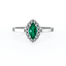 Bague entourage émeraude diamant Promets Moi - 10