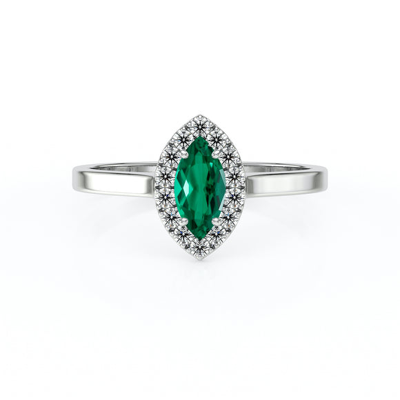Bague entourage émeraude diamant Promets Moi - 10