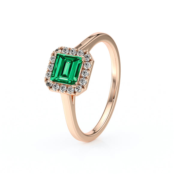 Bague entourage émeraude diamant Promets Moi - 11