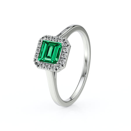 Bague entourage émeraude diamant Promets Moi - 11