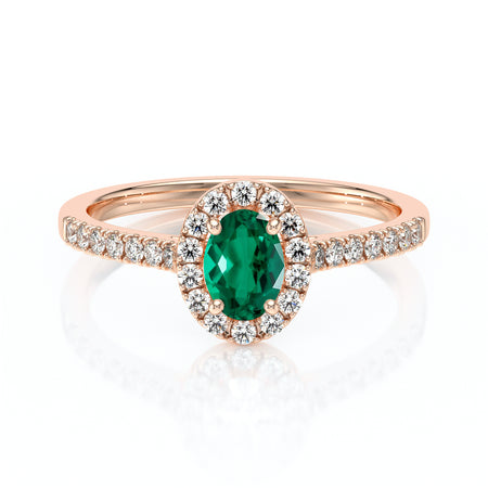 Bague entourage émeraude et diamant Promets Moi - 3