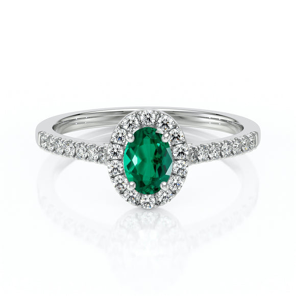 Bague entourage émeraude et diamant Promets Moi - 3