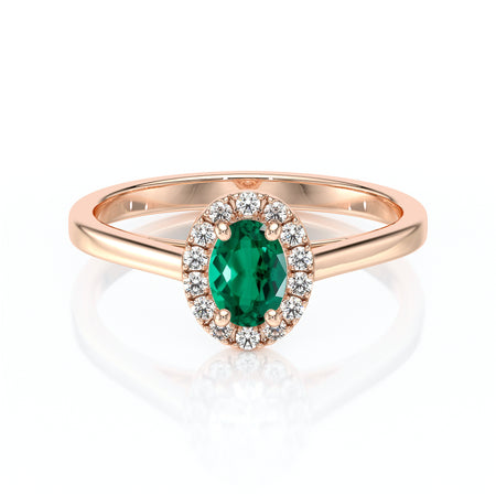 Bague entourage émeraude et diamant Promets Moi - 5