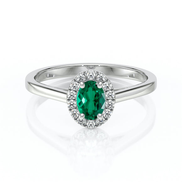 Bague entourage émeraude et diamant Promets Moi - 5