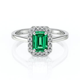 Bague entourage émeraude et diamant Promets Moi - 6