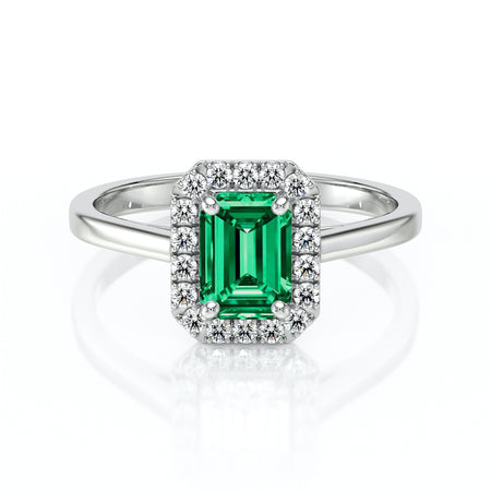 Bague entourage émeraude et diamant Promets Moi - 6