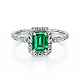 Bague entourage émeraude et diamant Promets Moi - 8