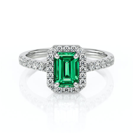 Bague entourage émeraude et diamant Promets Moi - 8