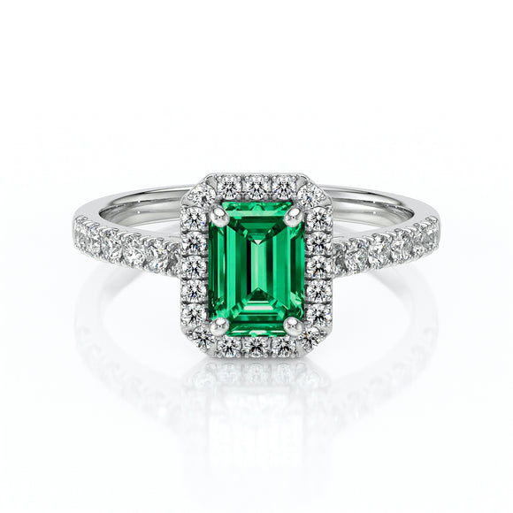Bague entourage émeraude et diamant Promets Moi - 8