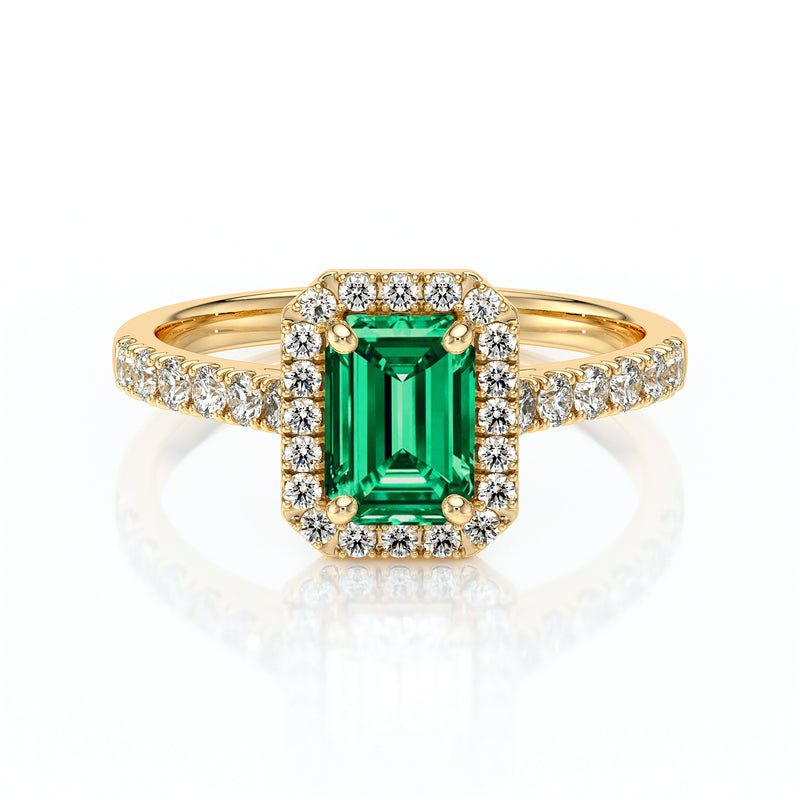 Bague entourage émeraude et diamant Promets Moi - 8