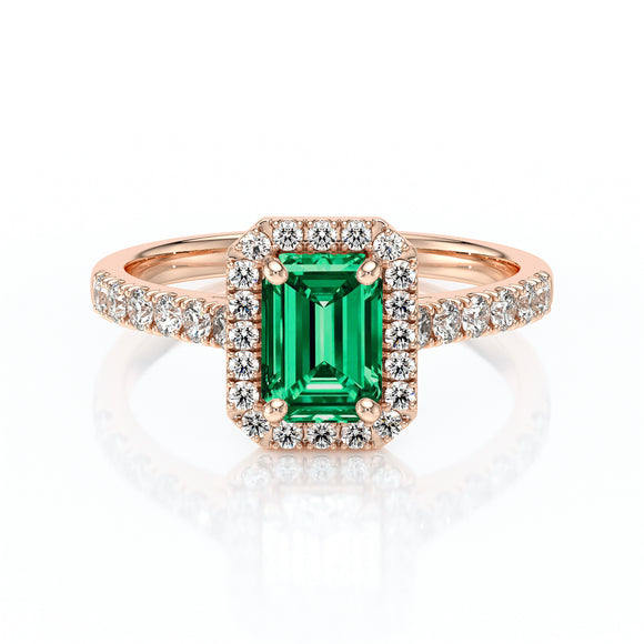 Bague entourage émeraude et diamant Promets Moi - 8