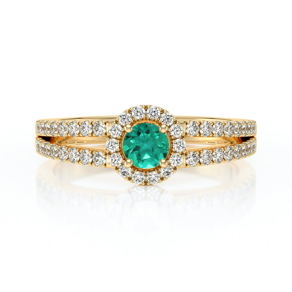 Bague entourage émeraude et diamant Promets Moi - 9