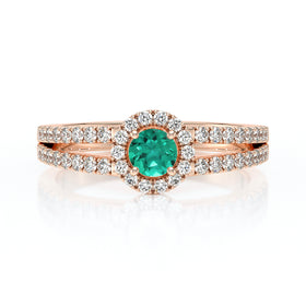 Bague entourage émeraude et diamant Promets Moi - 9