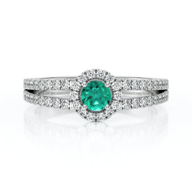 Bague entourage émeraude et diamant Promets Moi - 9