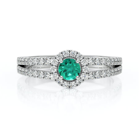 Bague entourage émeraude et diamant Promets Moi - 9