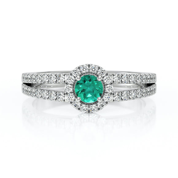 Bague entourage émeraude et diamant Promets Moi - 9