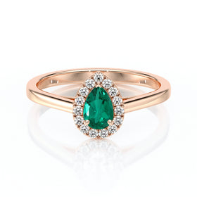 Bague entourage émeraude et diamant Promets Moi - 7