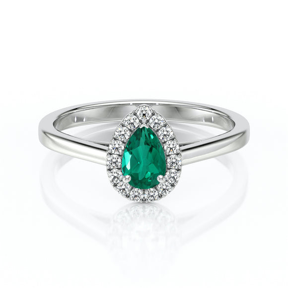 Bague entourage émeraude et diamant Promets Moi - 7