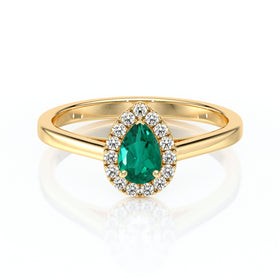 Bague entourage émeraude et diamant Promets Moi - 7