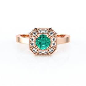 Bague entourage émeraude et diamant Coup de Foudre - 12