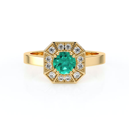 Bague entourage émeraude et diamant Coup de Foudre - 12