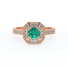 Bague entourage émeraude et diamant Coup de Foudre - 13